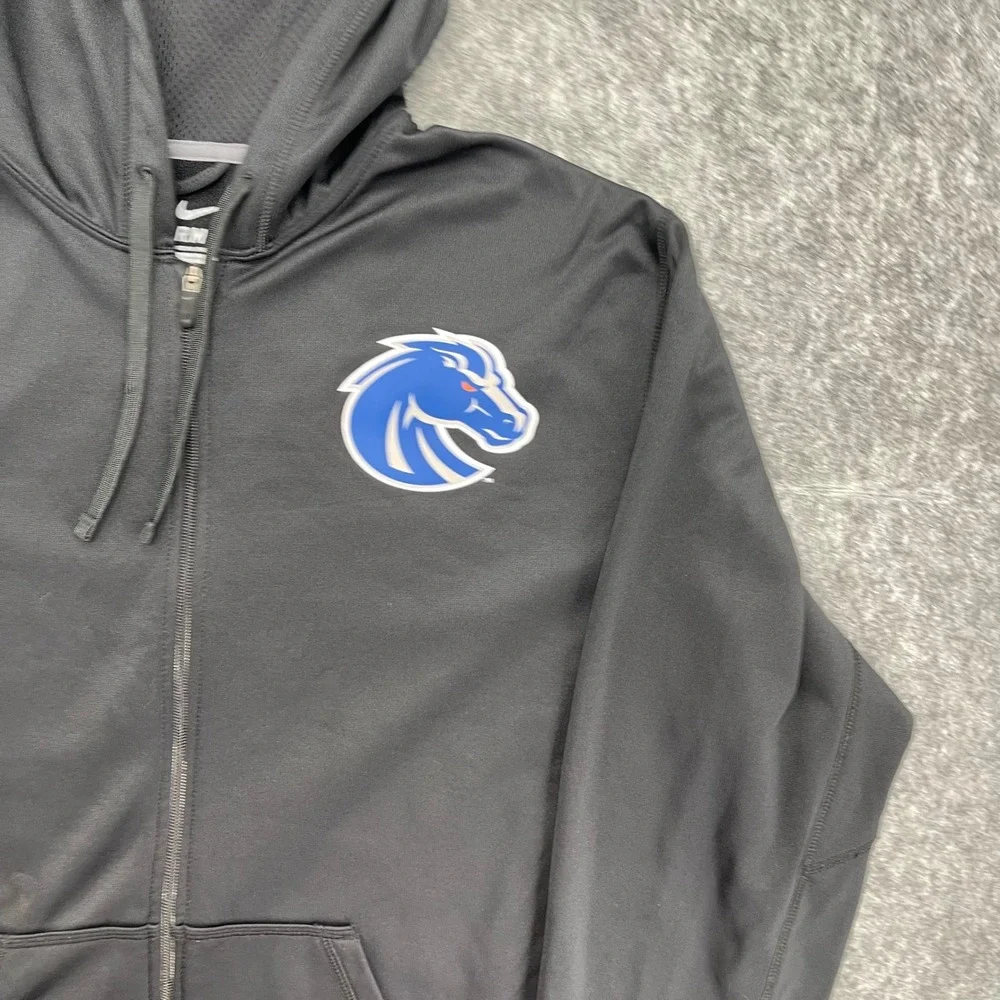 Nike Boise State Broncos Hoodie Mens XL Therma-FIT Full Zip Black Sweatshirt